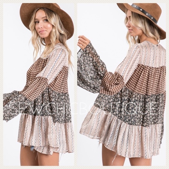 Sheer Woven Fabric Mix & Match Tunic - Picture 2 of 12